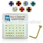 18nspxm l shape nose studs silver 925 nose