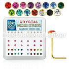 18s19xm l shape nose studs silver 925 nose