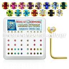 18sp19xm l shape nose studs silver 925 nose