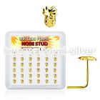 18svpa36 l shape nose studs silver 925 nose