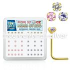 18sz2xm l shape nose studs silver 925 nose
