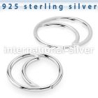agsea20 sterling silver seamless nose ring hoop moon