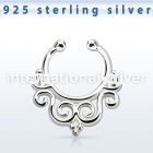 agsepd7 fake illusion body jewelry silver 925 septum