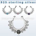 agsepz1x fake illusion body jewelry silver 925 septum