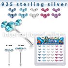 b36cumxm silver nose bones 22g crystals curved colors 36