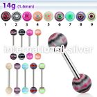 bbdxb straight barbells surgical steel 316l with acrylic parts tongue
