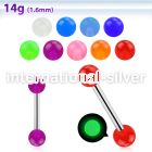 bbgl5 straight barbells surgical steel 316l with acrylic parts nipple