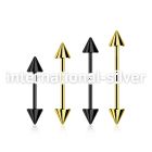 bbt20cn anodized 316l steel eyebrow barbell, 20g w 3mm cones