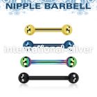 bbtb4 straight barbells anodized surgical steel 316l nipple