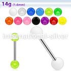 bbuv straight barbells surgical steel 316l with acrylic parts tongue