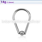 bcb14 hoops captive rings surgical steel 316l ear lobe