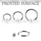 bcr12f5 steel captive bead ring, 12g w a 5mm frosted steel ball