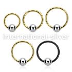 bcrteb5 hoops captive rings anodized surgical steel 316l ear lobe