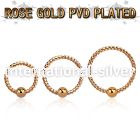 bdrtt18w rose gold steel fixed bead ring w twisted wire design