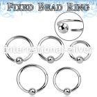 bedr16 hoops captive rings surgical steel 316l ear lobe