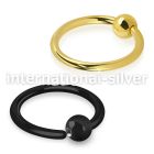 bedrt16 anodized plating steel fixed bead ring 16g 3mm ball