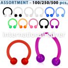 blk157 horseshoes acrylic body jewelry belly button