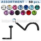 blk176 l shape nose studs anodized surgical steel 316l nose