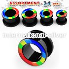 blk240 tunnels gauges acrylic body jewelry ear lobe