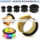 blk251 tunnels gauges anodized surgical steel 316l ear lobe