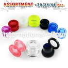 blk253 tunnels gauges acrylic body jewelry ear lobe