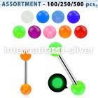 blk268 straight barbells surgical steel 316l with acrylic parts tongue