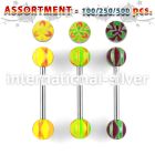 blk326 straight barbells surgical steel 316l with acrylic parts tongue