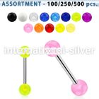 blk345 straight barbells surgical steel 316l with acrylic parts tongue