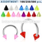 blk351 horseshoes surgical steel 316l with acrylic parts belly button