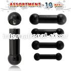 blk389 straight barbells anodized surgical steel 316l tongue