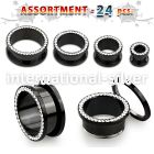 blk432 tunnels gauges acrylic body jewelry ear lobe