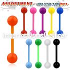 blk491 straight barbells acrylic body jewelry tongue