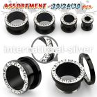 blk505 tunnels gauges anodized surgical steel 316l ear lobe