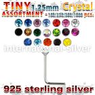 blk532 l shape nose studs silver 925 nose