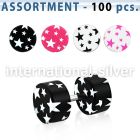 blk682 acrylic cheater plugs stars 6mm 10mm colors 100pcs