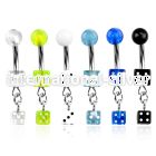 bndidc belly rings surgical steel 316l with acrylic parts belly button