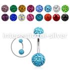 bnfr68 steel bellybutton curved barbell 14g gem ferido balls