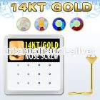 box w 12 14kt gold nose screw w 1.5mm ab crystal tops 