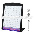 brnbmc10 sterling silver nose bones round gem tops