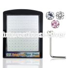 brnsczm l shape nose studs silver 925 nose
