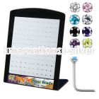 brnszm2 display w silver nose studs 22g w 1 5mm mix color czs