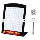 brs116 display w 316l steel nose screws, 20g w 1.5mm round cz