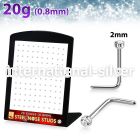 brs133c surgical steel nose studs round clear gem tops