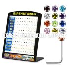 brzst l shape nose studs silver 925 nose