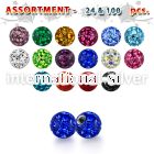 bulk w 3mm multi crystal ball 20g resin cover