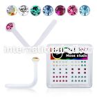 bxa28 l shape nose studs acrylic body jewelry nose