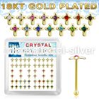 bxcrmg 18k gold plated silver nose bones with color cross