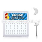 bxvmo sterling silver nose bones 22g flat moon top 52