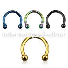 cbetb25 horseshoes anodized surgical steel 316l belly button