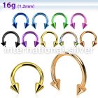 cbetcn horseshoes anodized surgical steel 316l belly button